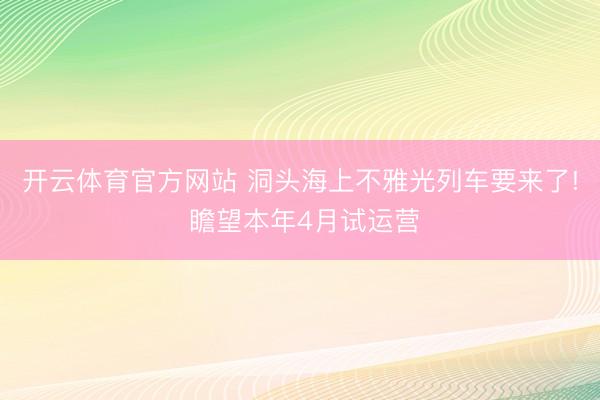 開云體育官方網站 洞頭海上不雅光列車要來了! 瞻望本年4月試運營